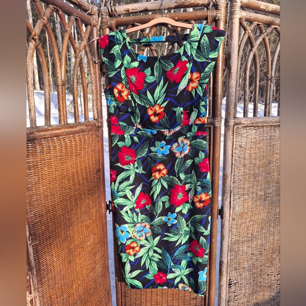 Floral Tropical Print Dress